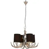 Antlor 4 Fabric Shades Chandelier Ceiling Light - Silver