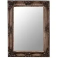 Antoine Rectangular Wall Mirror - Antique Silver, Wood