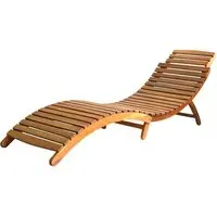 Anya Foldable Sun Lounger - Brown, Acacia Wood