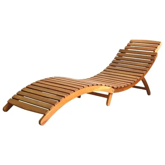 Anya Foldable Sun Lounger - Brown, Acacia Wood image