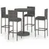 Anya Large Round Bar Table with 4 Audriana Chairs - Grey, Rattan