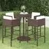 Anya Large Round Bar Table with 4 Avyanna Chairs - Brown, Rattan