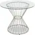 Anza Round Dining Table - Clear Glass, Silver Metal