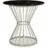 Anza Round Side Table - Black, Marble
