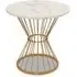 Anza Round Side Table with Silver Base - White, Marble