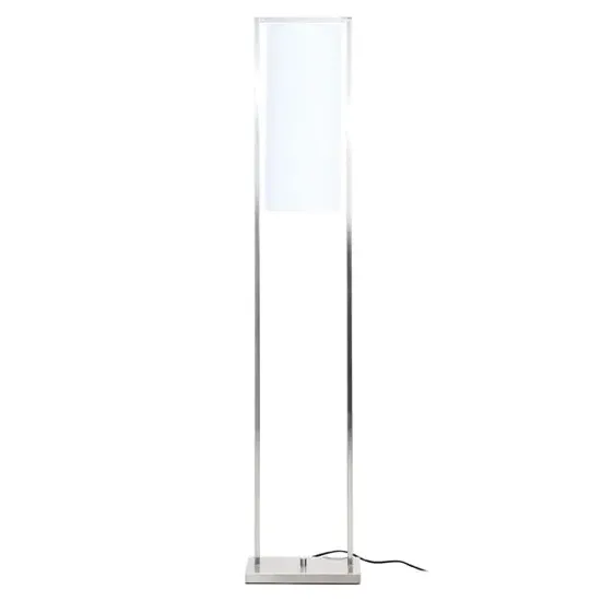 Anzio Floor Lamp - White, Satin Nickel