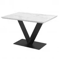 Anzio Rectangular Dining Table - White, Ceramic Marble