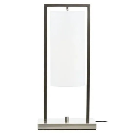 Anzio Table Lamp - White, Satin Nickel