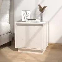 Aoife Bedside Cabinet with 1 Door - White, Pine Wood