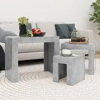 Aolani Nest of 3 Tables - Concrete Effect, Engineered Wood alternate view