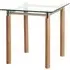 Apache Square Glass Side Table - Clear, Oak
