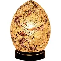 Apollo Mini Mosaic Glass Egg Table Lamp - Autumn Gold