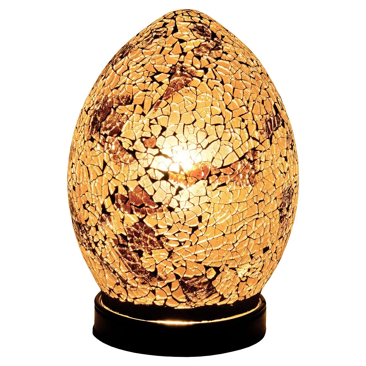 Apollo Mini Mosaic Glass Egg Table Lamp - Autumn Gold image