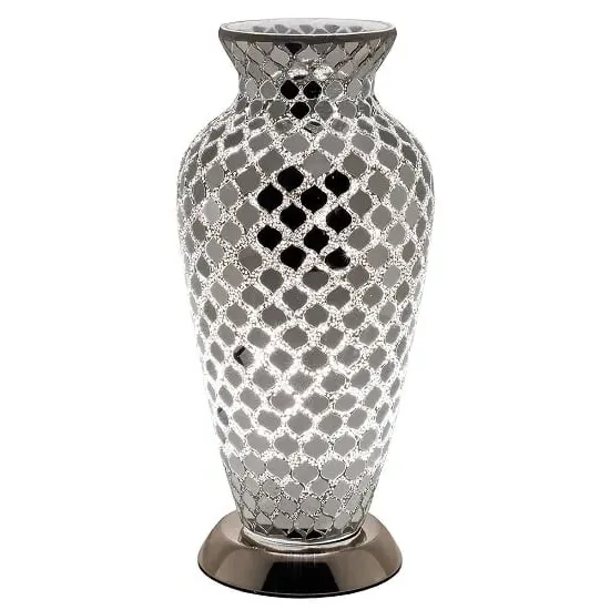 Apollo Mosaic Glass Vase Table Lamp - Mirrored