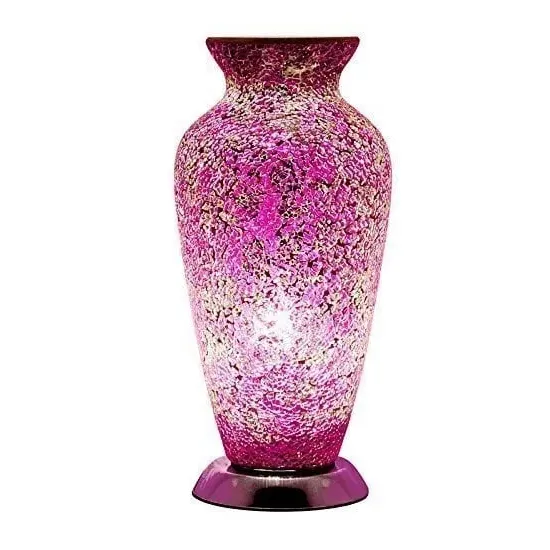 Apollo Mosaic Glass Vase Table Lamp - Pink image