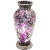 Apollo Mosaic Glass Vase Table Lamp - Purple