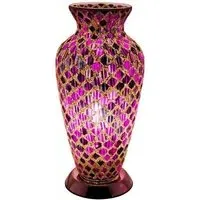 Apollo Mosaic Glass Vase Table Lamp - Purple