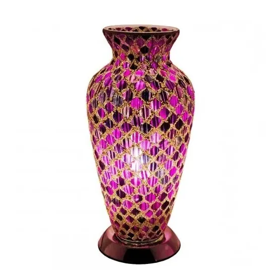Apollo Mosaic Glass Vase Table Lamp - Purple