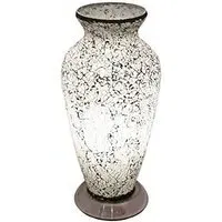 Apollo Mosaic Glass Vase Table Lamp - White