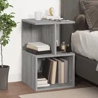 Aponka Bedside Cabinet with 1 Shelf - Grey Sonoma, Engineered Wood alternate view