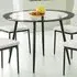 Apopka Round Glass Dining Table - Clear, Black