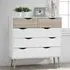 Appleton 5 Drawer Chest - White, Oak Effect