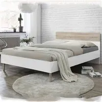 Appleton King Size Bed - White, Oak Effect