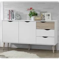 Appleton Large Sideboard - White, Oak Effect