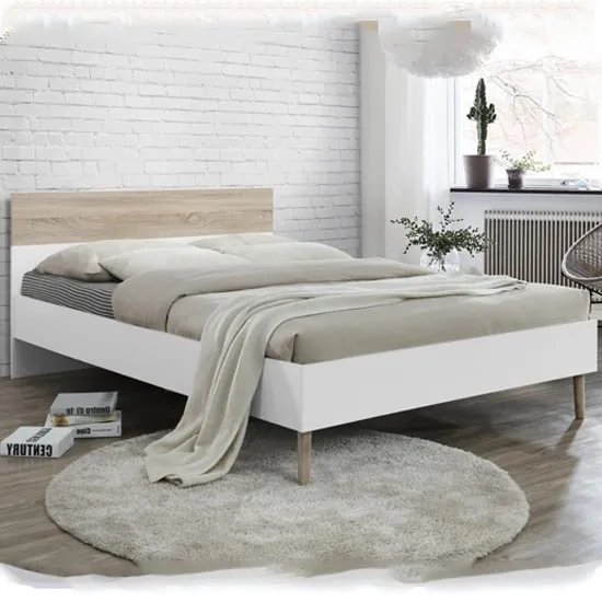 Appleton Single Bed - White, Oak Effect