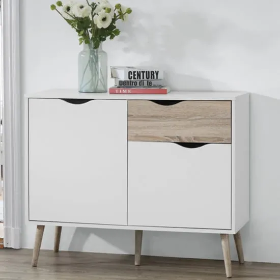 Appleton Small Sideboard - White, Oak Effect image