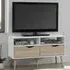 Appleton Small TV Stand - White, Oak Effect