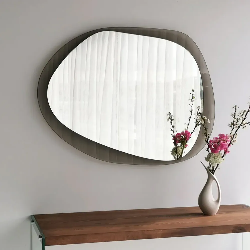 Aqua Drop Asymmetric Wall Mirror - Bronze, Tempered Glass product