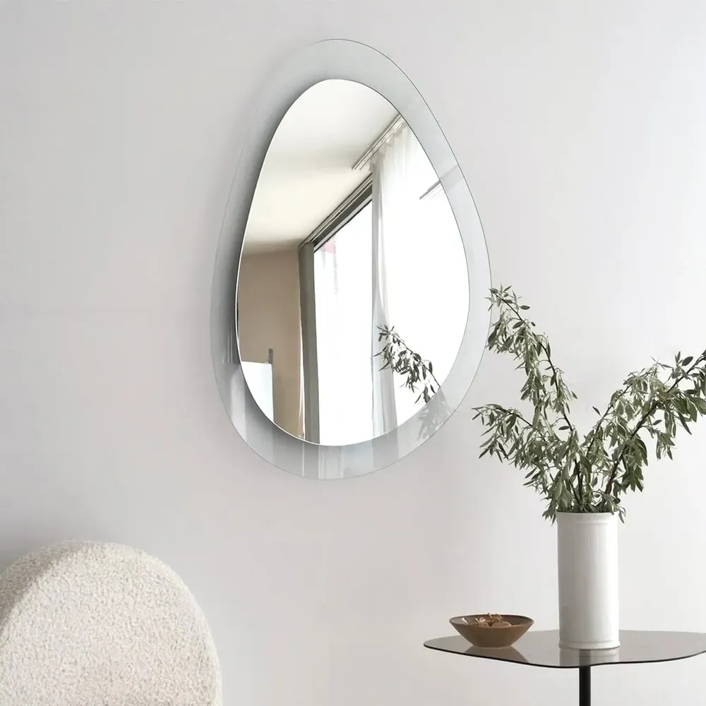 Aqua Porto Asymmetric Wall Mirror - Transparent, Tempered Glass product