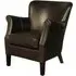 Aquarii Leather Armchair with Wooden Legs - Brown