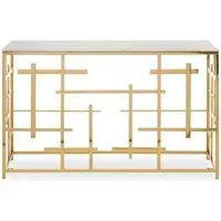 Aralia Console Table - White, Marble