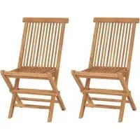 Arana Outdoor Folding Chairs Pair - Natural, Teak