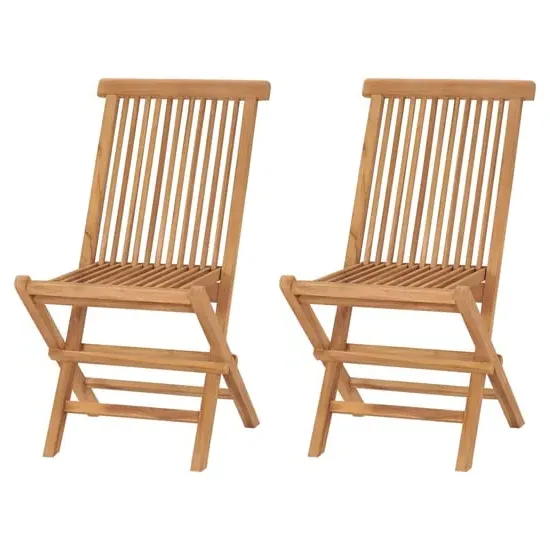 Arana Outdoor Folding Chairs Pair - Natural, Teak image