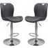 Arcadia Adjustable Bar Stools with Swivel - Grey, Velvet