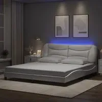 Arcadia Super King Size Bed Frame with LED - White