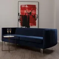 Arcalis 3-Seater Sofa - Dark Blue, Velvet