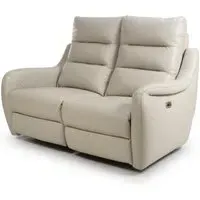 Arcata 2-Seater Electric Recliner Sofa - Chalk, Faux Leather