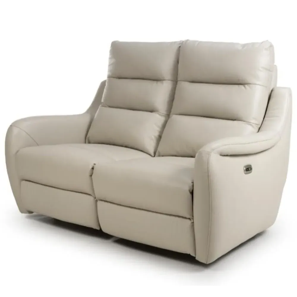 Arcata 2-Seater Electric Recliner Sofa - Chalk, Faux Leather