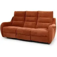 Arcata 3-Seater Electric Recliner Sofa - Cinnamon, Fabric