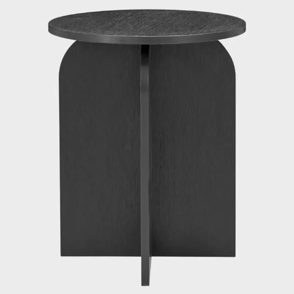 Arcata Round Side Table - Black, MDF
