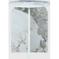 Arcata Round Side Table - Pandora Marble Effect, MDF