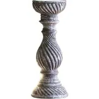 Arcata Small Candle Holder - Grey, Polyresin