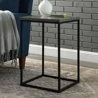 Arcata Square Side Table - Dark Concrete Effect