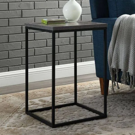 Arcata Square Side Table - Dark Concrete Effect image