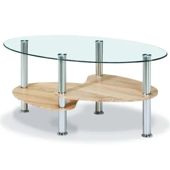 Archet Coffee Table with Shelves - Clear, Glass product
