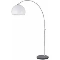 Arcs Arc Floor Lamp with Dome Shade - Black, Marble
